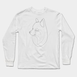 Pomeranian Spitz - one line drawing Long Sleeve T-Shirt